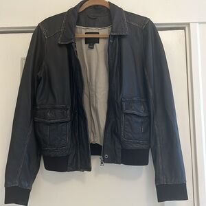 J. Crew leather bomber